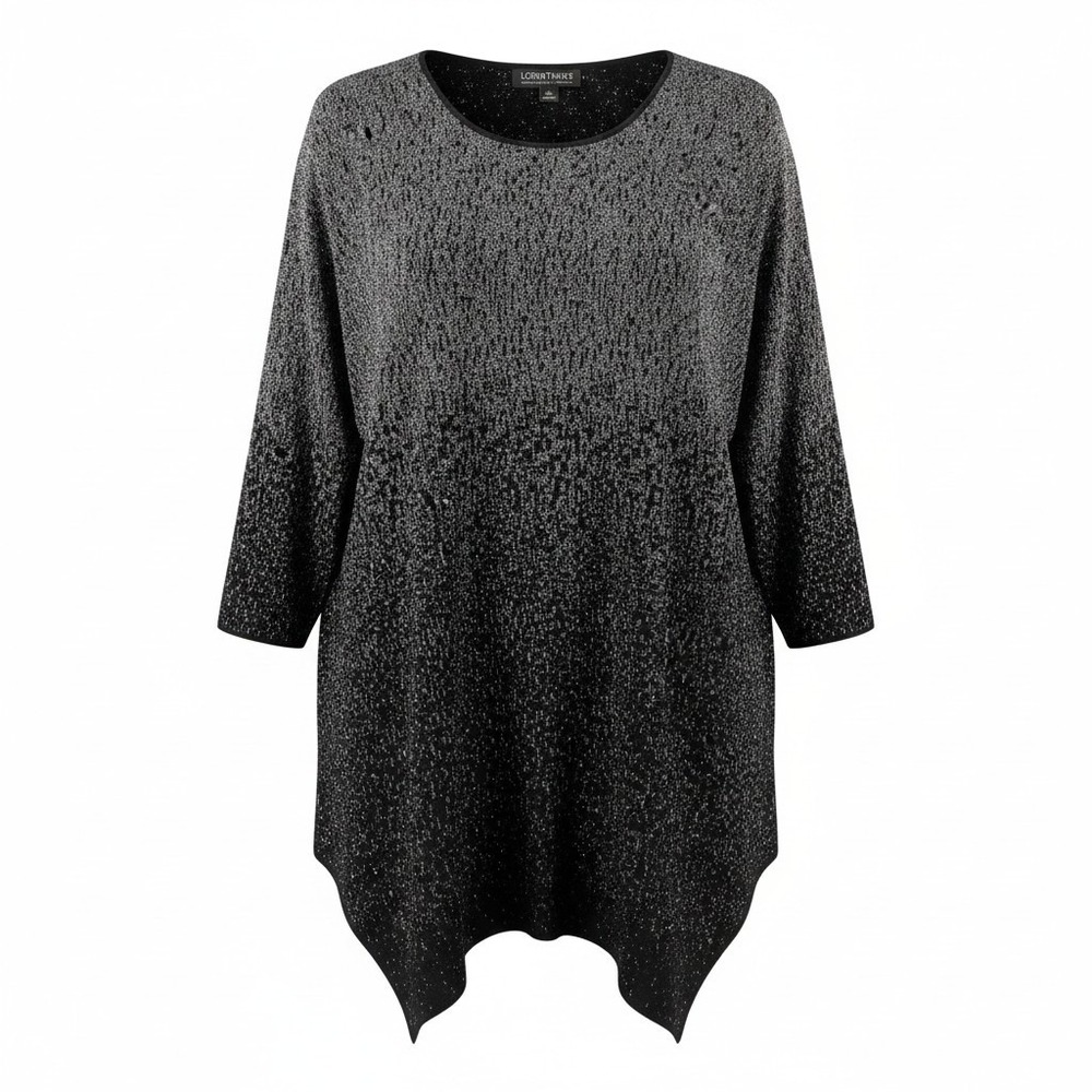 Context Lord & Taylor 2X Tunic Top Ombre Glitter Sparkle Evening Party Plus Size